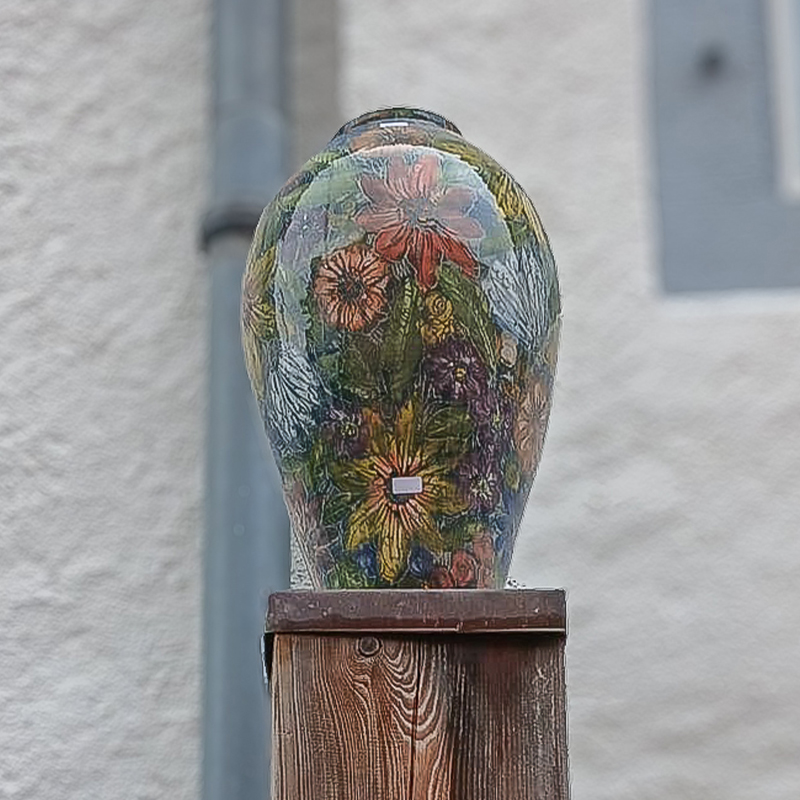 Detailansicht der Stele VASE, SALZGLASIERT